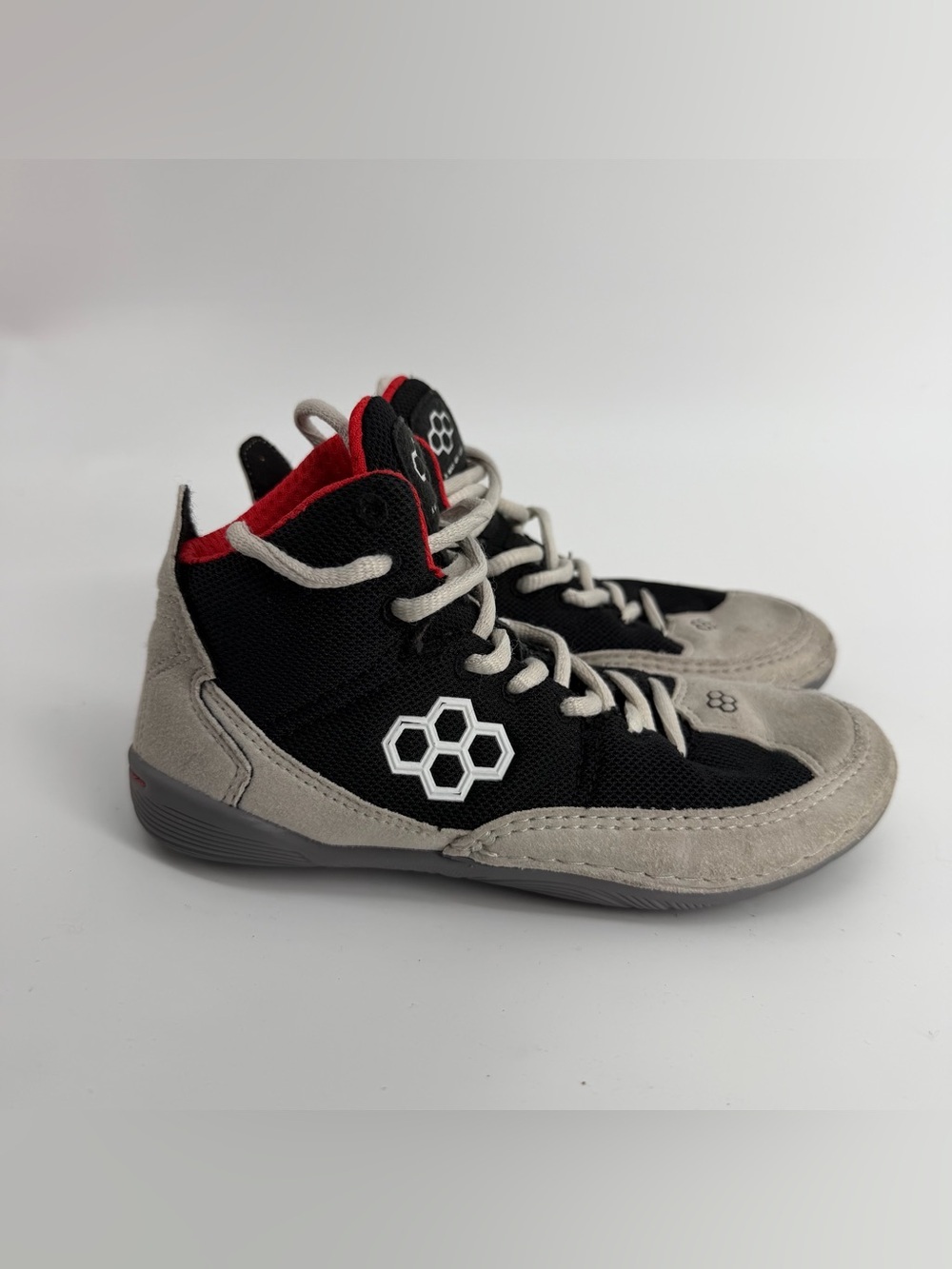 RUDIS Youth Boys Wrestling Shoes Black Grey Red Size 2 Y2 Sneakers
